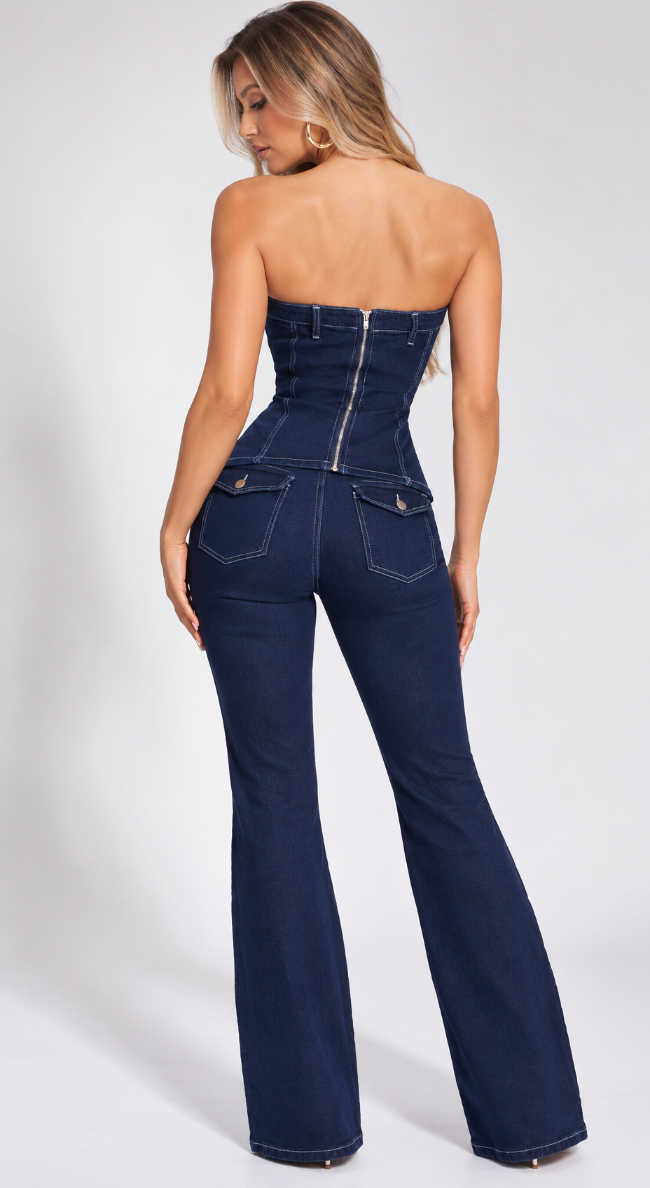 SET DENIM CORSET & FLARE